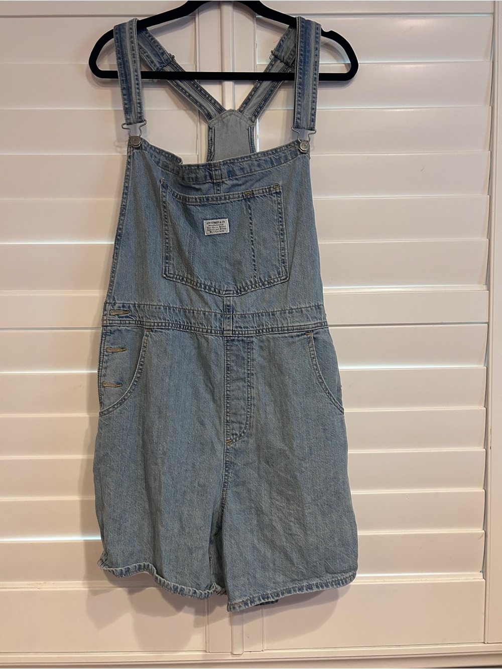 Levi’s Light Blue Denim Short Overalls